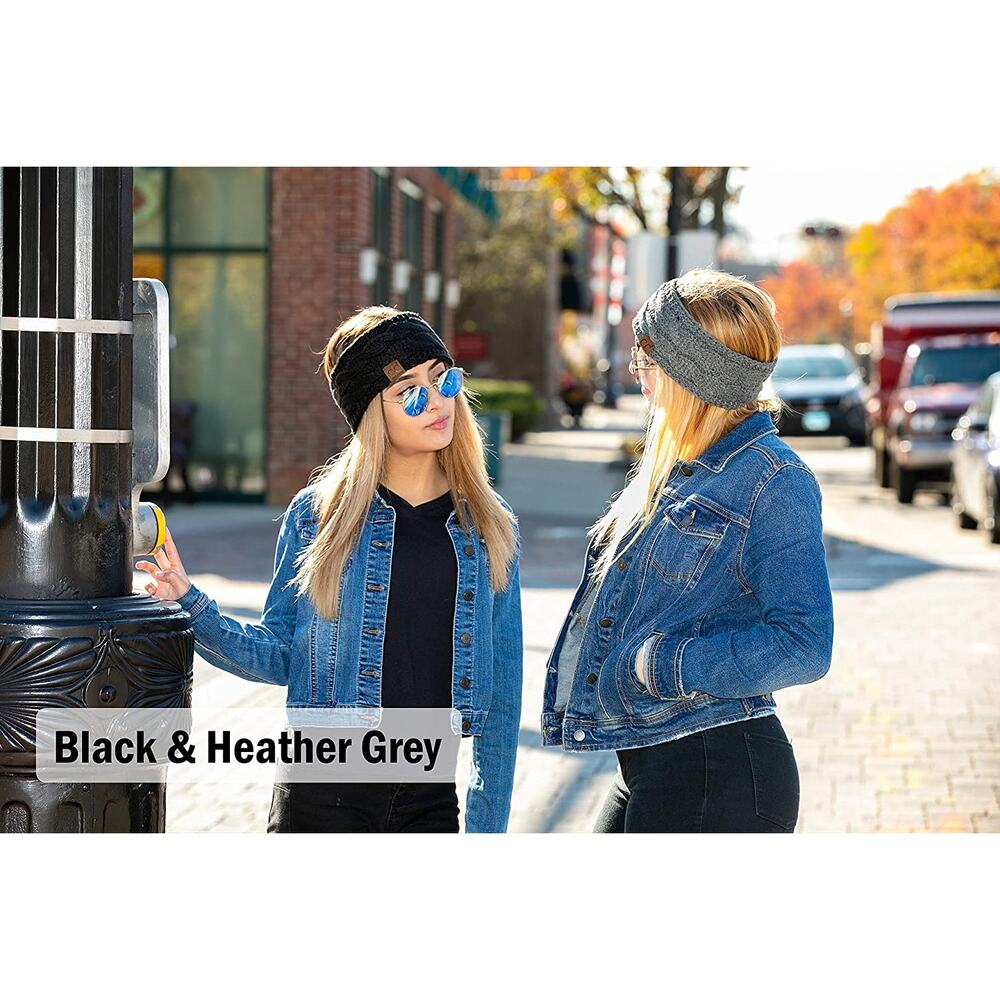 Women's Headwrap Warm Knit Winter Ear Warmer Headband- Black NWT
